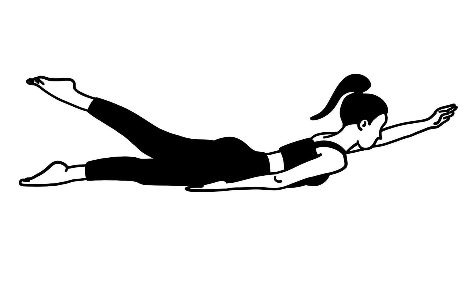 Yoga pilates pose simple lady vector