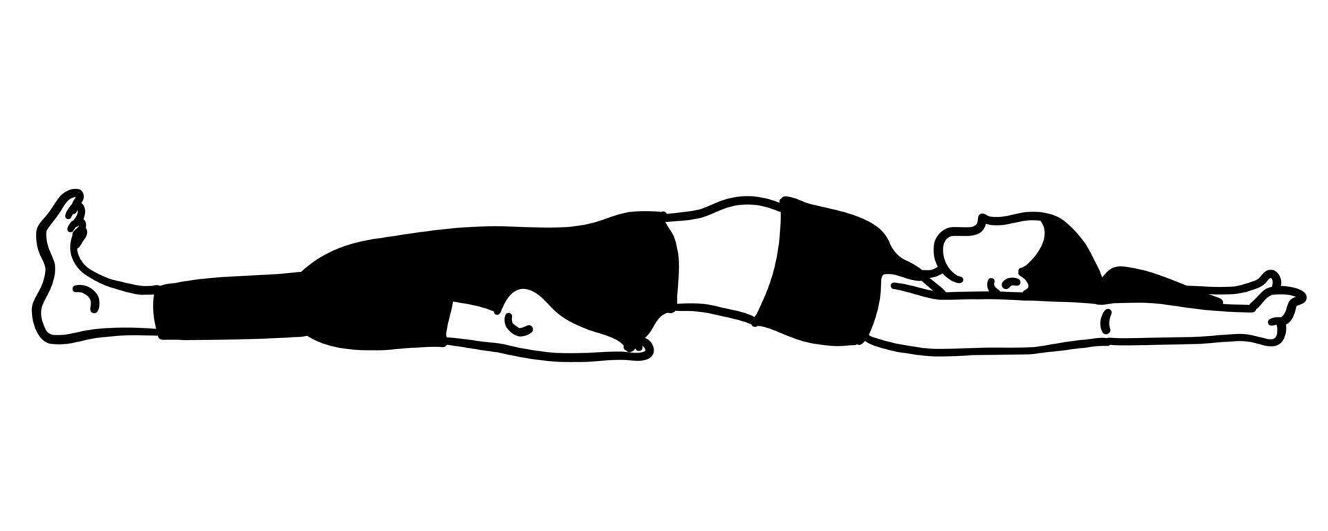 Yoga pilates pose simple lady vector