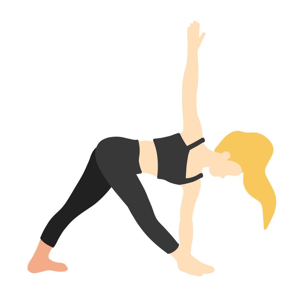 Yoga pilates pose simple lady vector