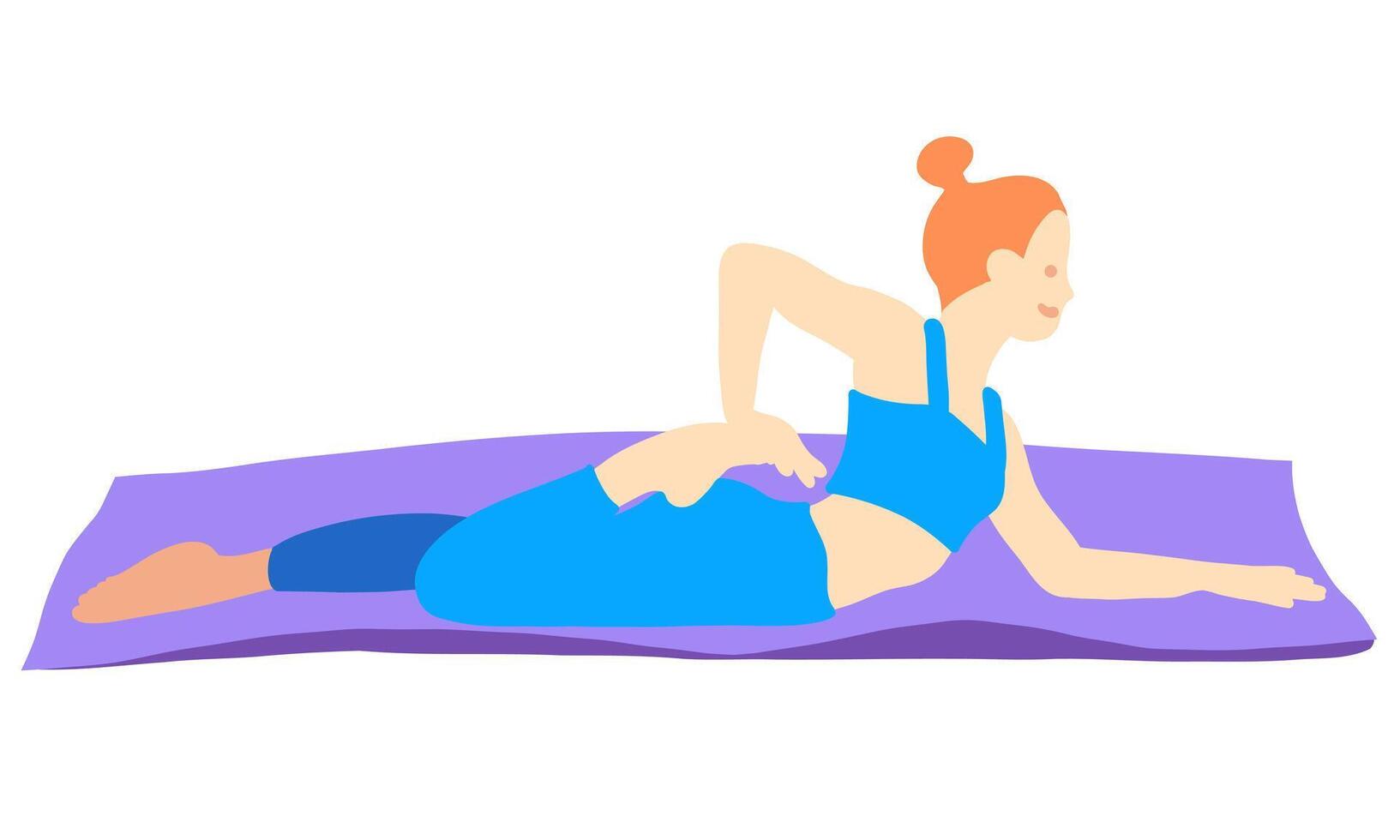 Yoga pilates girl pose vector