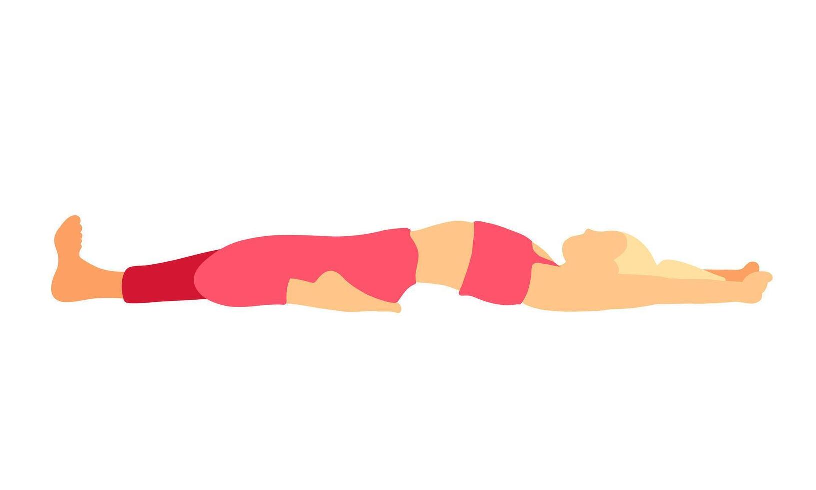 Yoga pilates pose simple lady vector