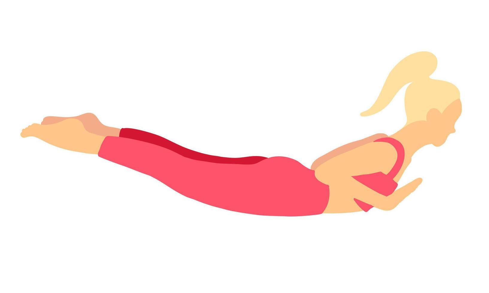 Yoga pilates pose simple lady vector