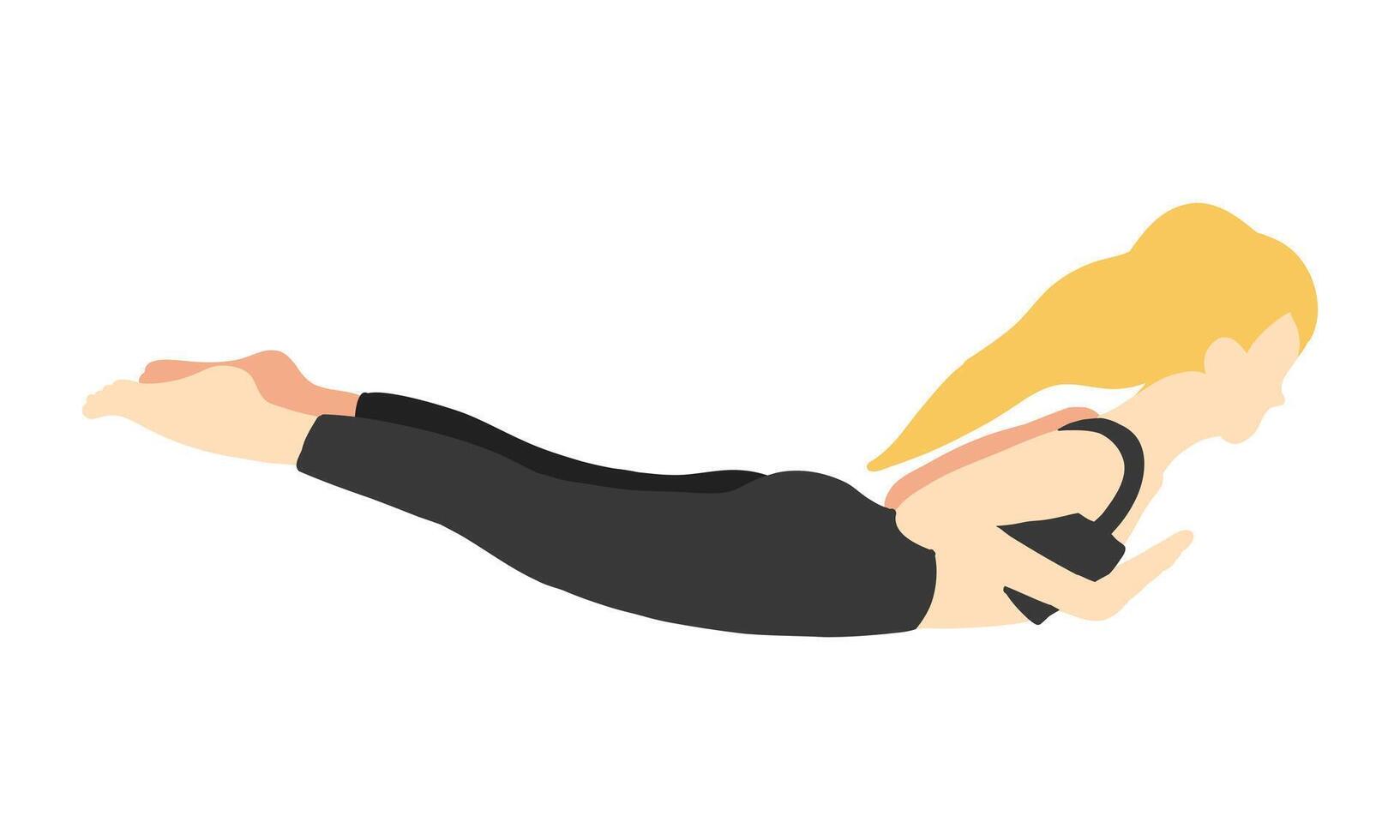 Yoga pilates pose simple lady vector
