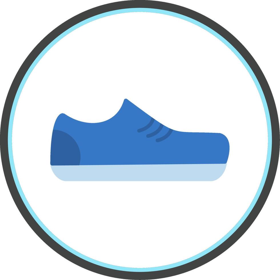 Gym Shoes Flat Circle Icon vector