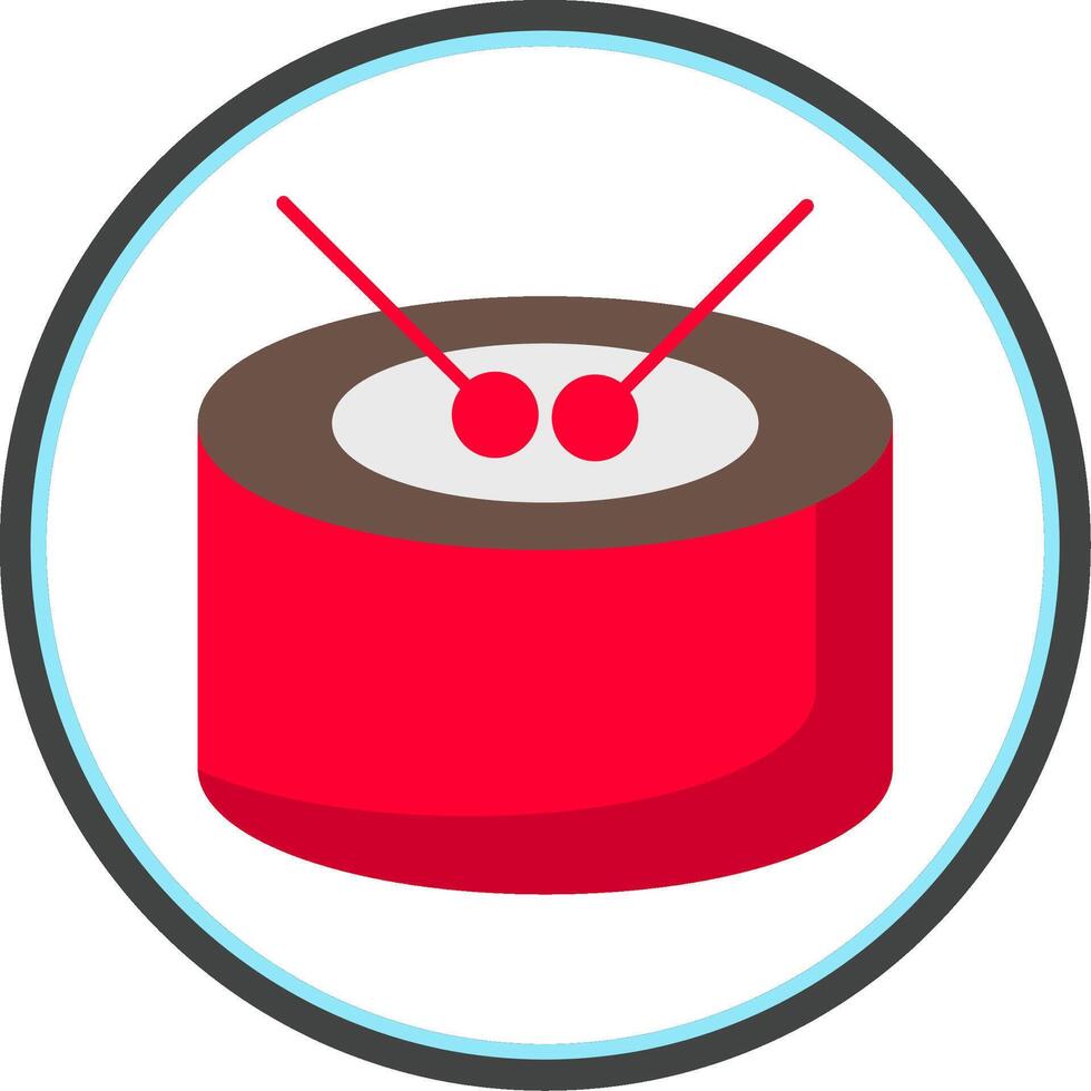 Drum Flat Circle Icon vector