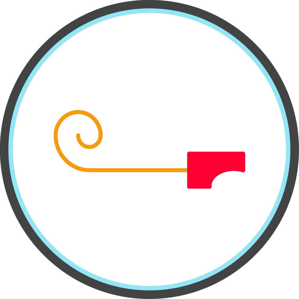 Party Blower Flat Circle Icon vector
