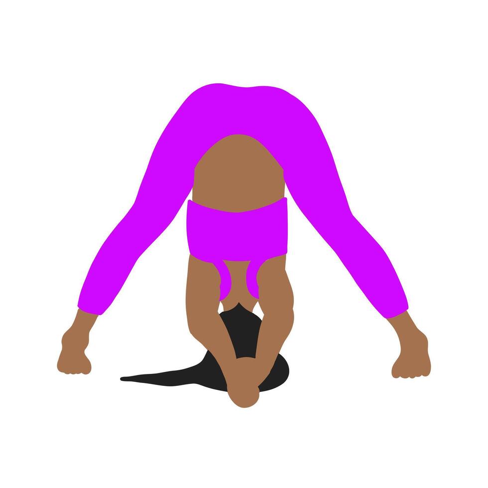 Yoga pilates pose simple lady vector