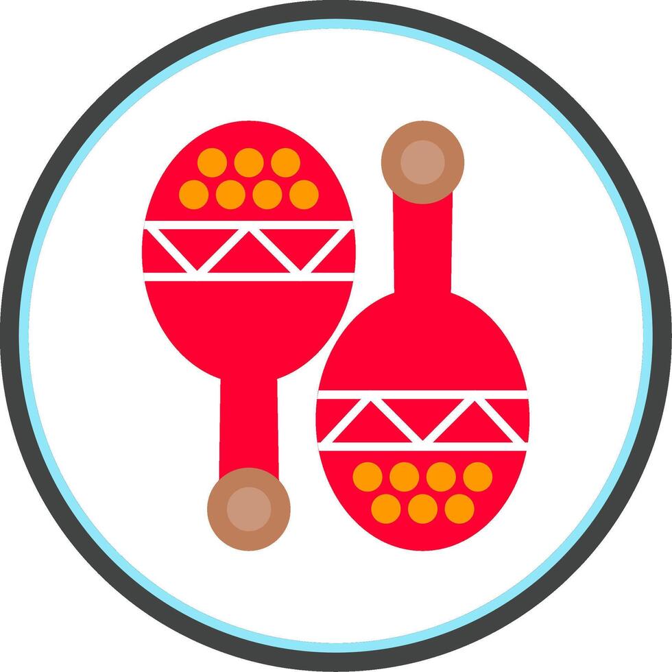 Maracas Flat Circle Icon vector