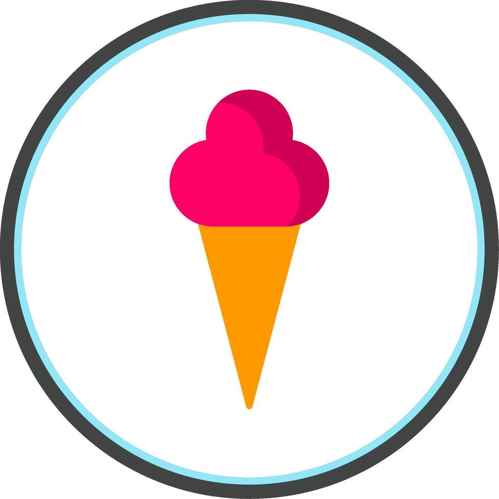 Ice Cream Flat Circle Icon vector