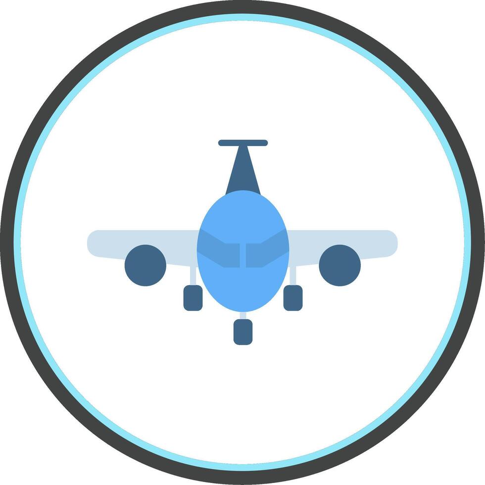 Airplane Flat Circle Icon vector