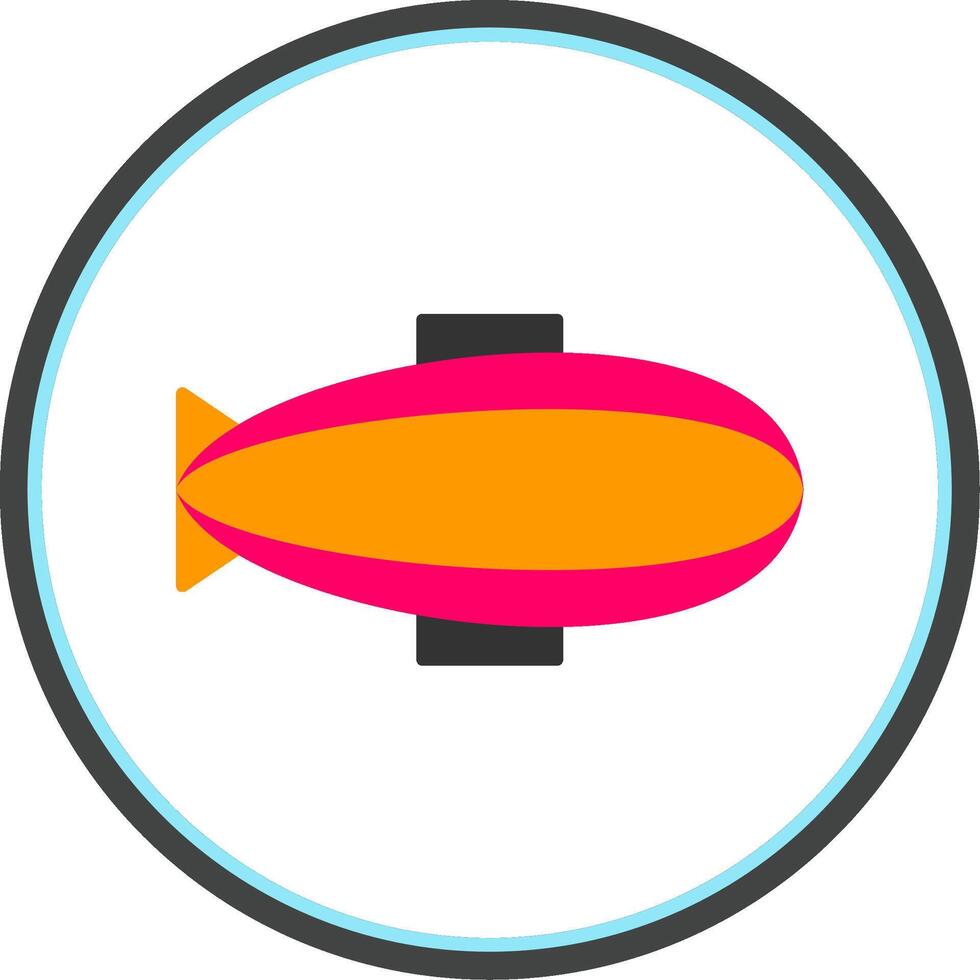 Zeppelin Flat Circle Icon vector