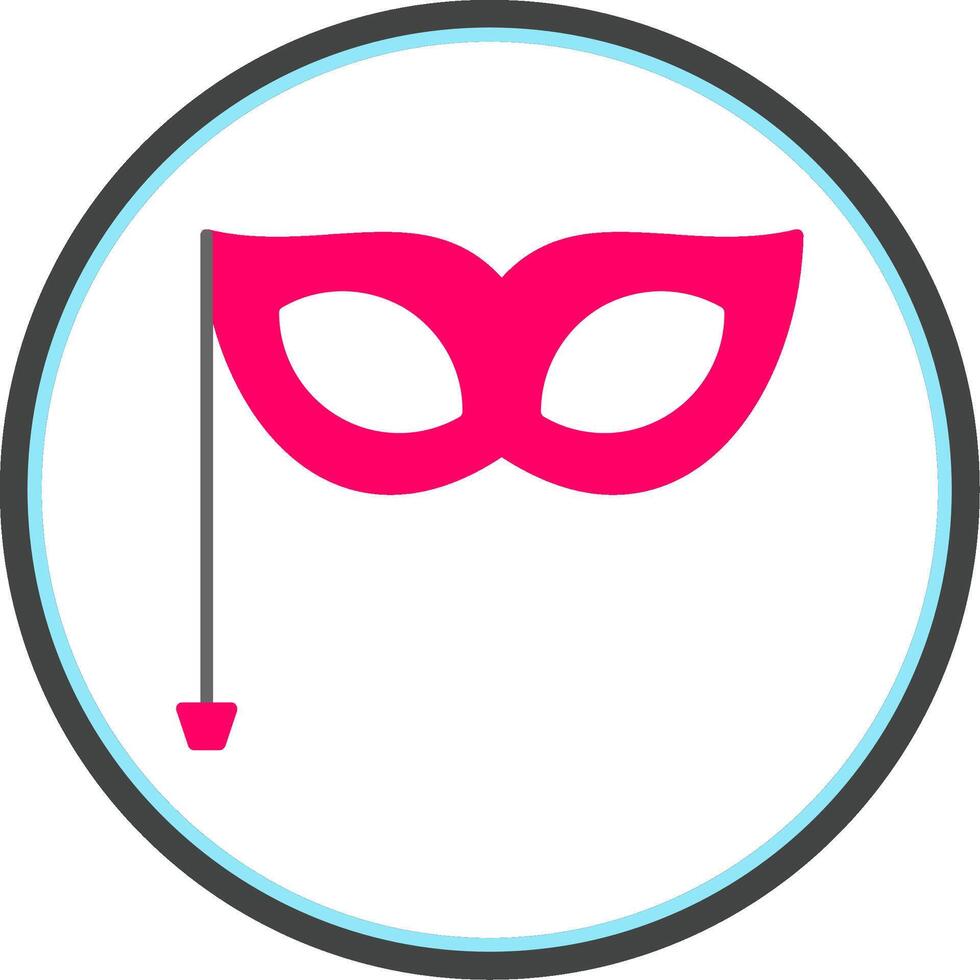 Carnival Mask Flat Circle Icon vector