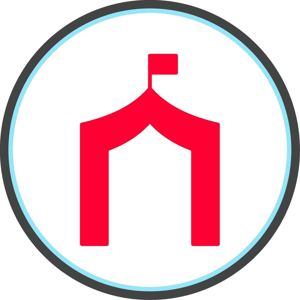 Circus Tent Flat Circle Icon vector
