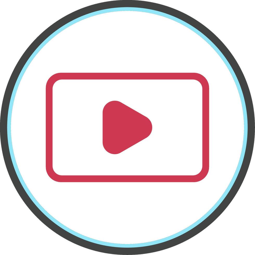 Video Flat Circle Icon vector