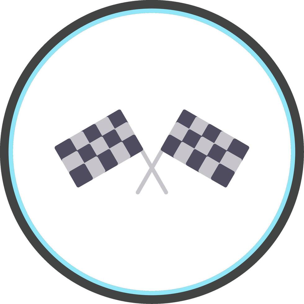 Pit Flag Flat Circle Icon vector