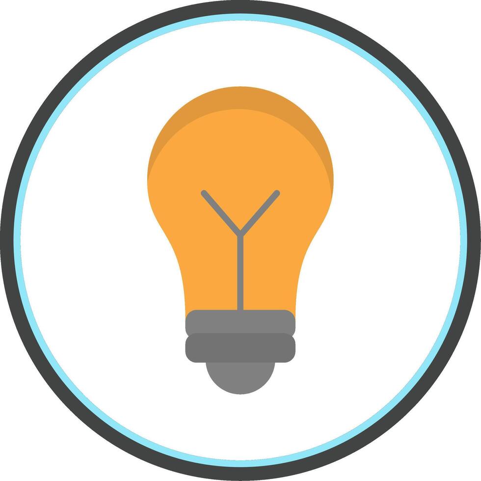 Bulb Flat Circle Icon vector