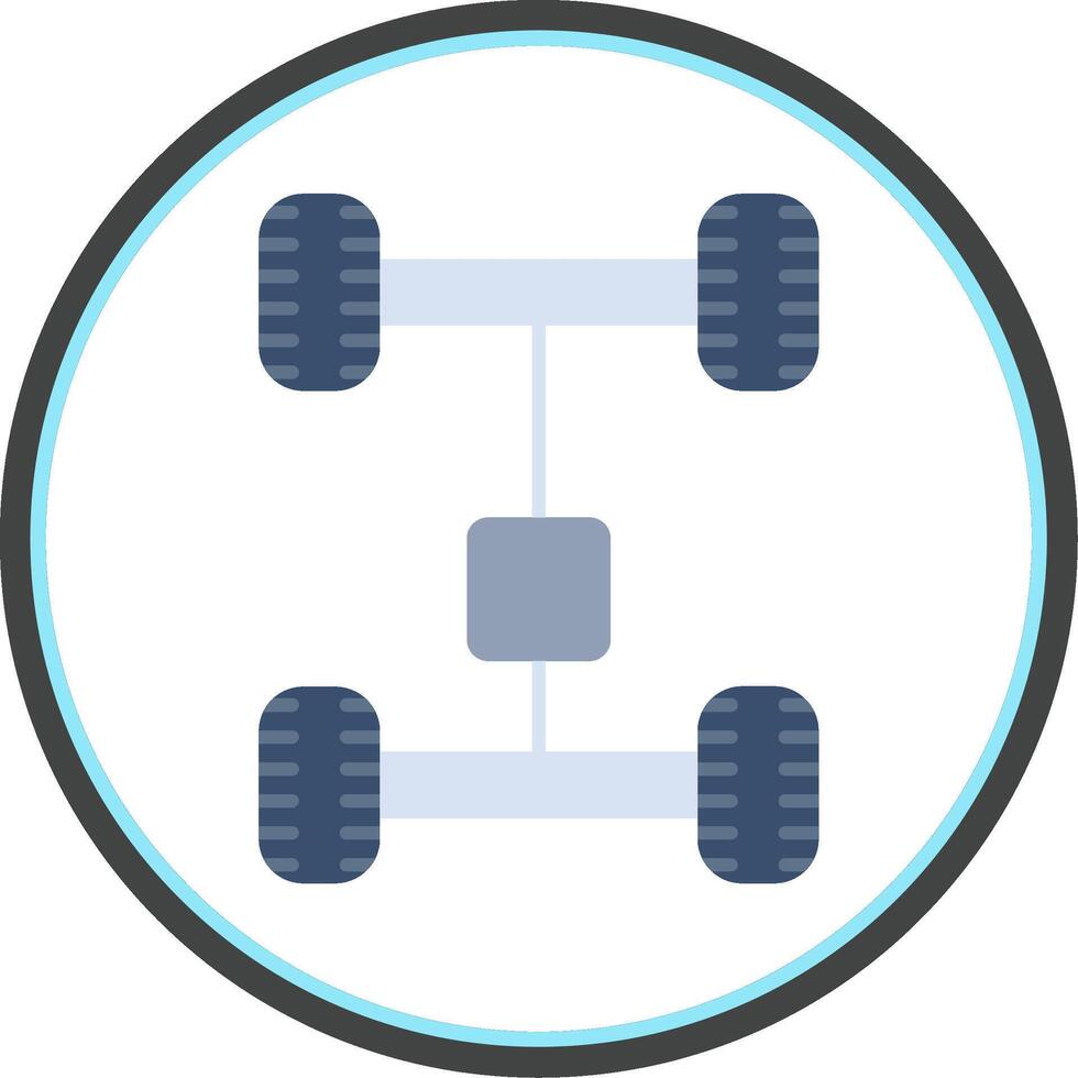 Axletree Flat Circle Icon vector