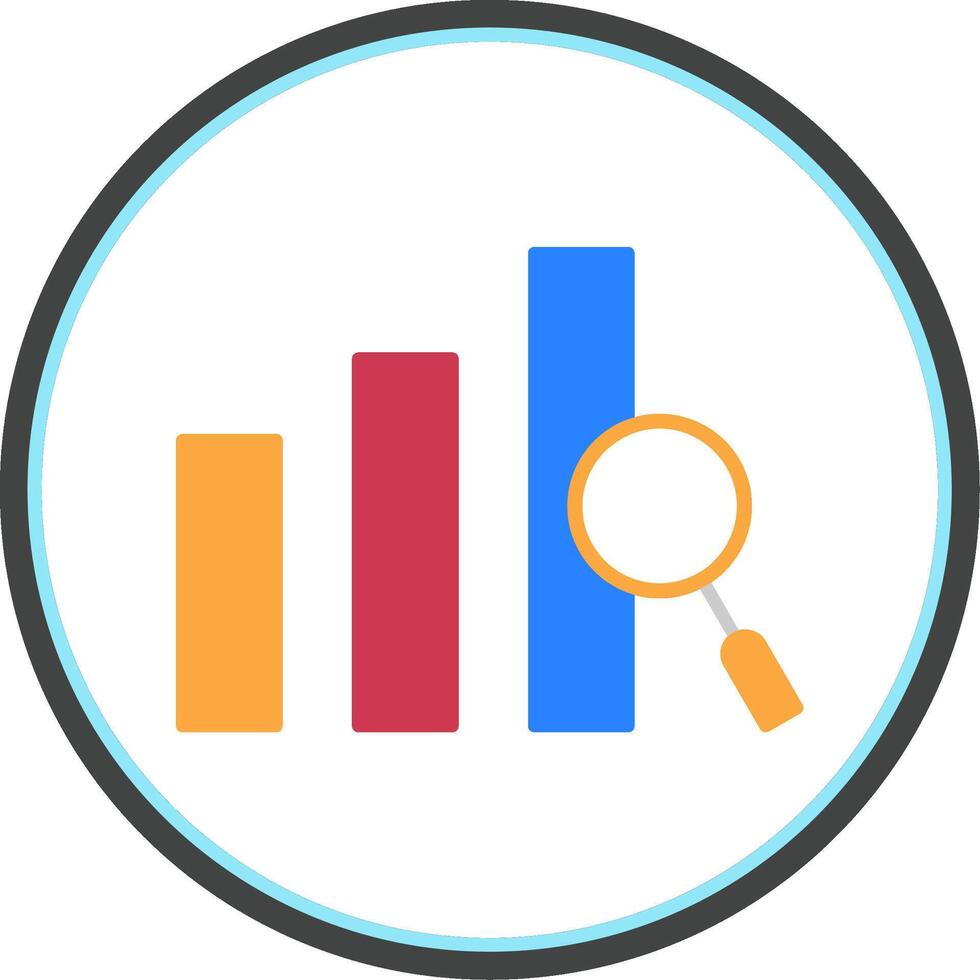 Chart Flat Circle Icon vector