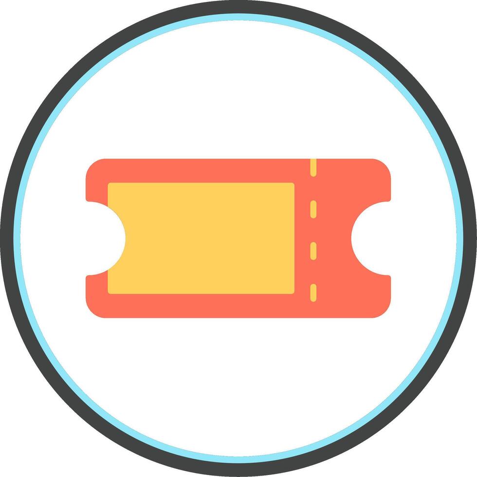 Ticket Flat Circle Icon vector