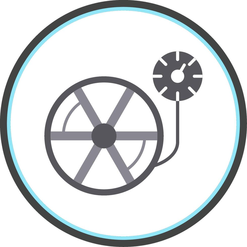 Tire Pressure Flat Circle Icon vector