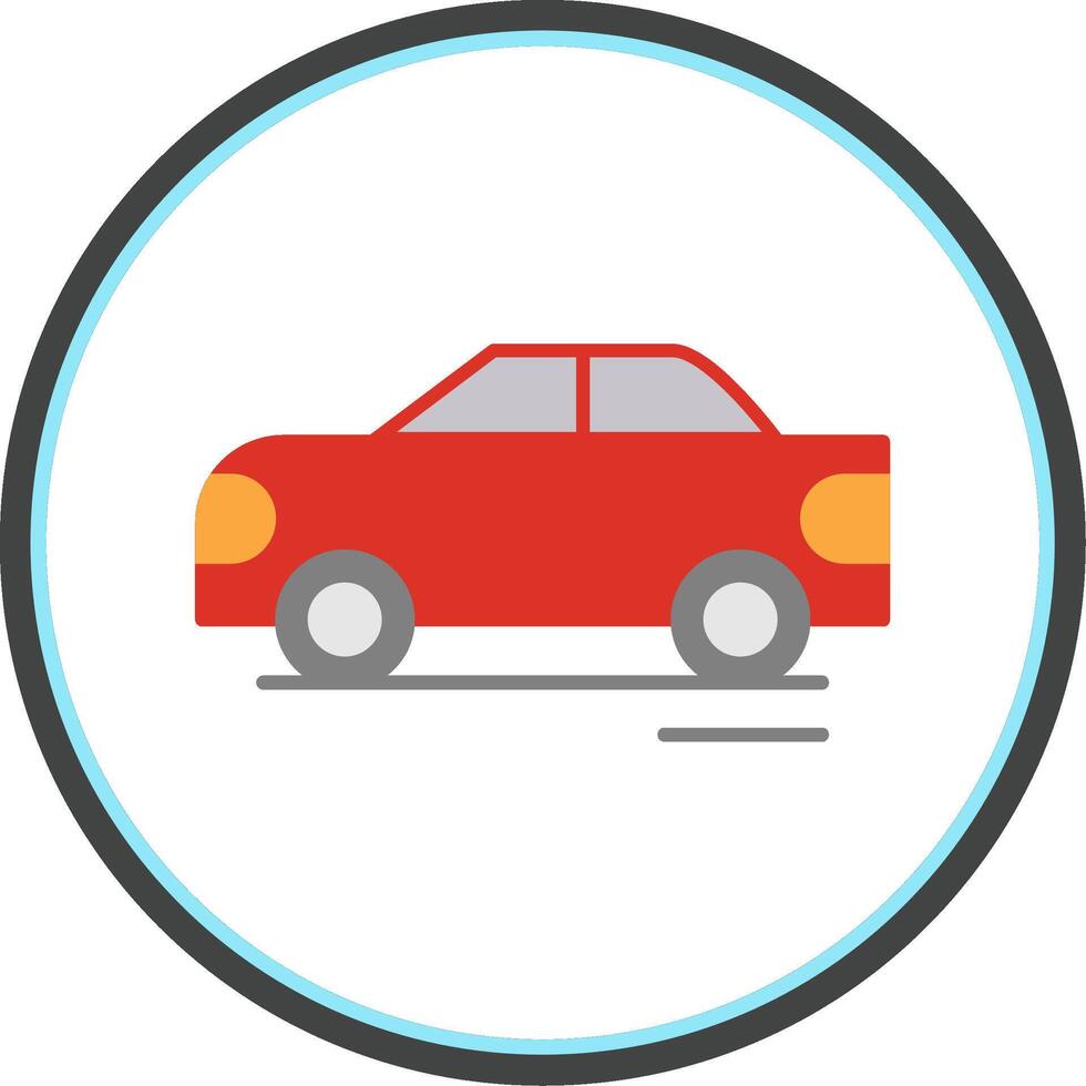 Race Car Flat Circle Icon vector