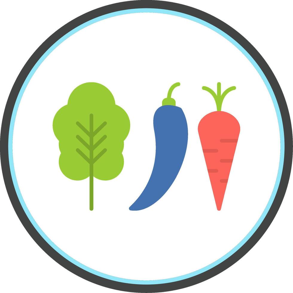 Vegetables Flat Circle Icon vector
