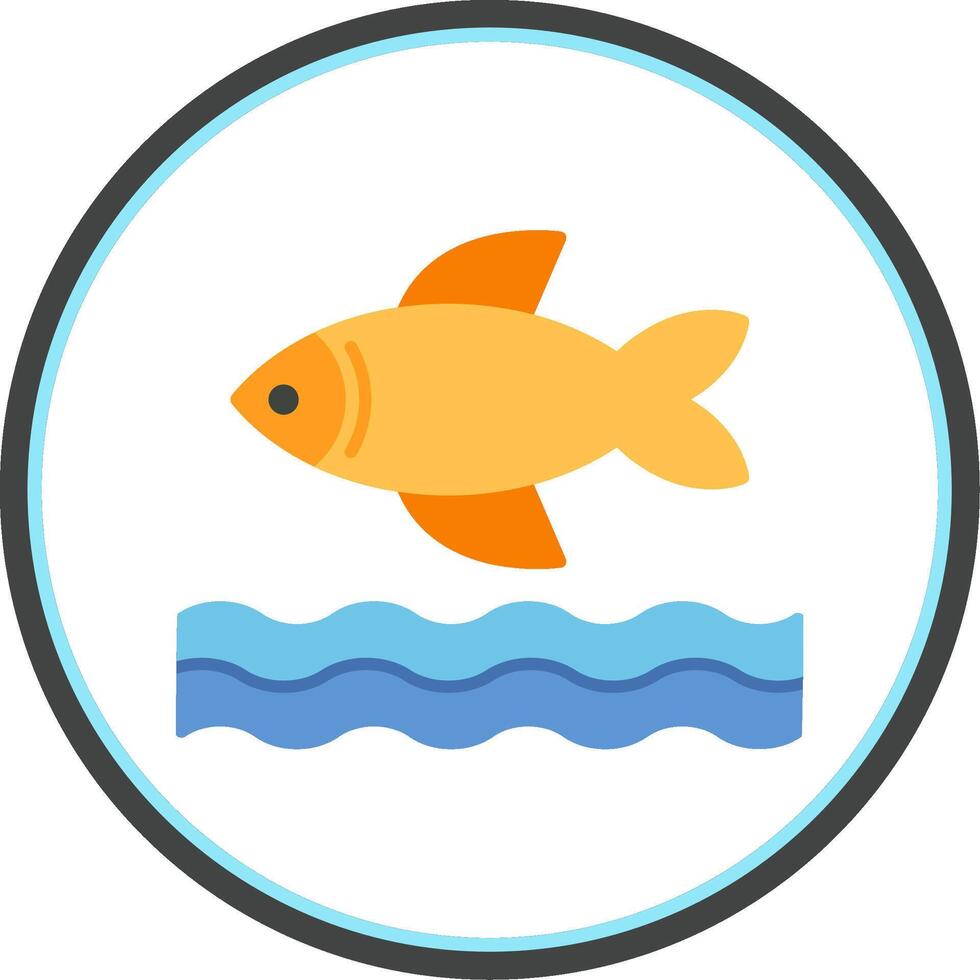 Fish Flat Circle Icon vector
