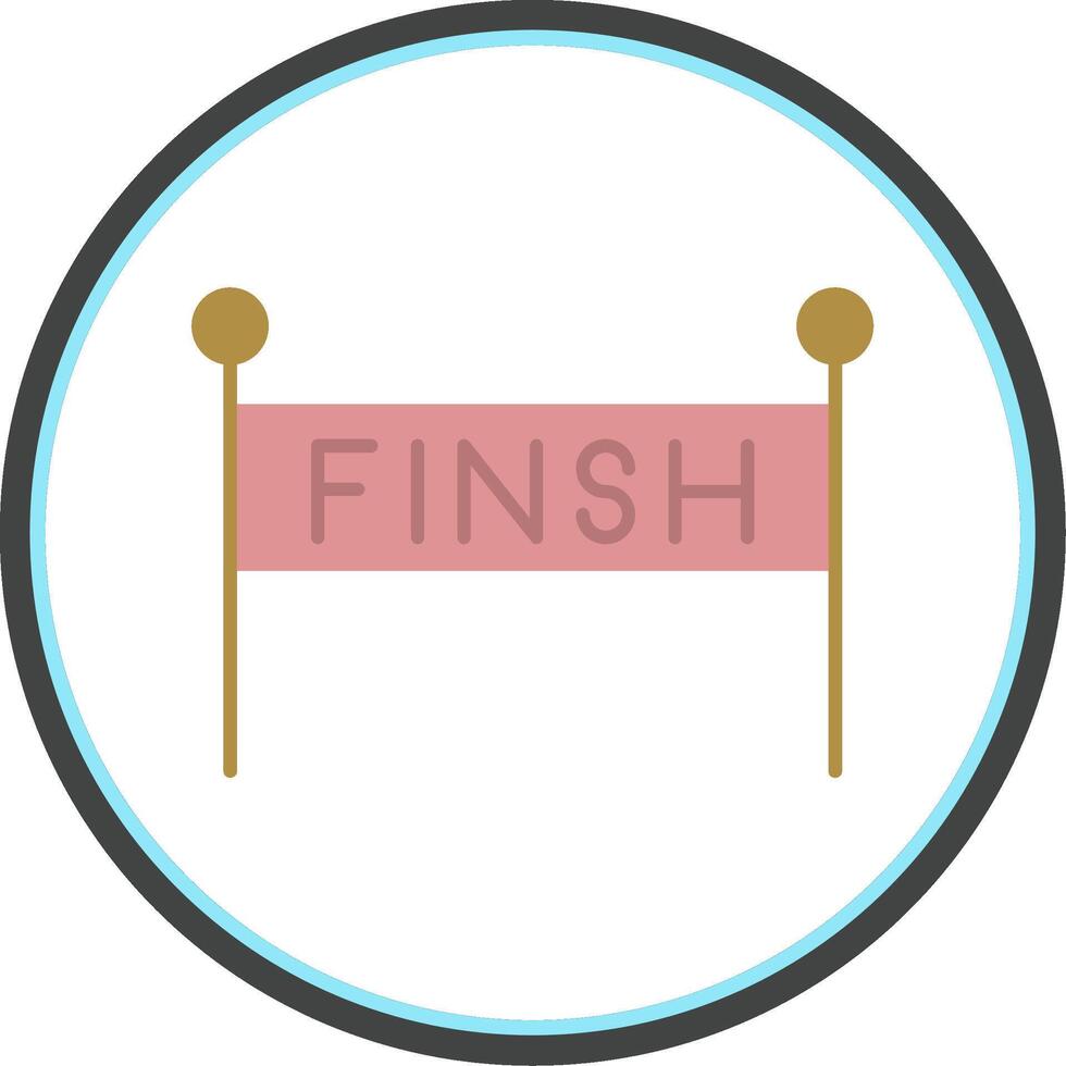 Finish Line Flat Circle Icon vector