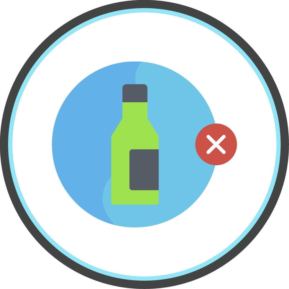 No Alcohol Flat Circle Icon vector