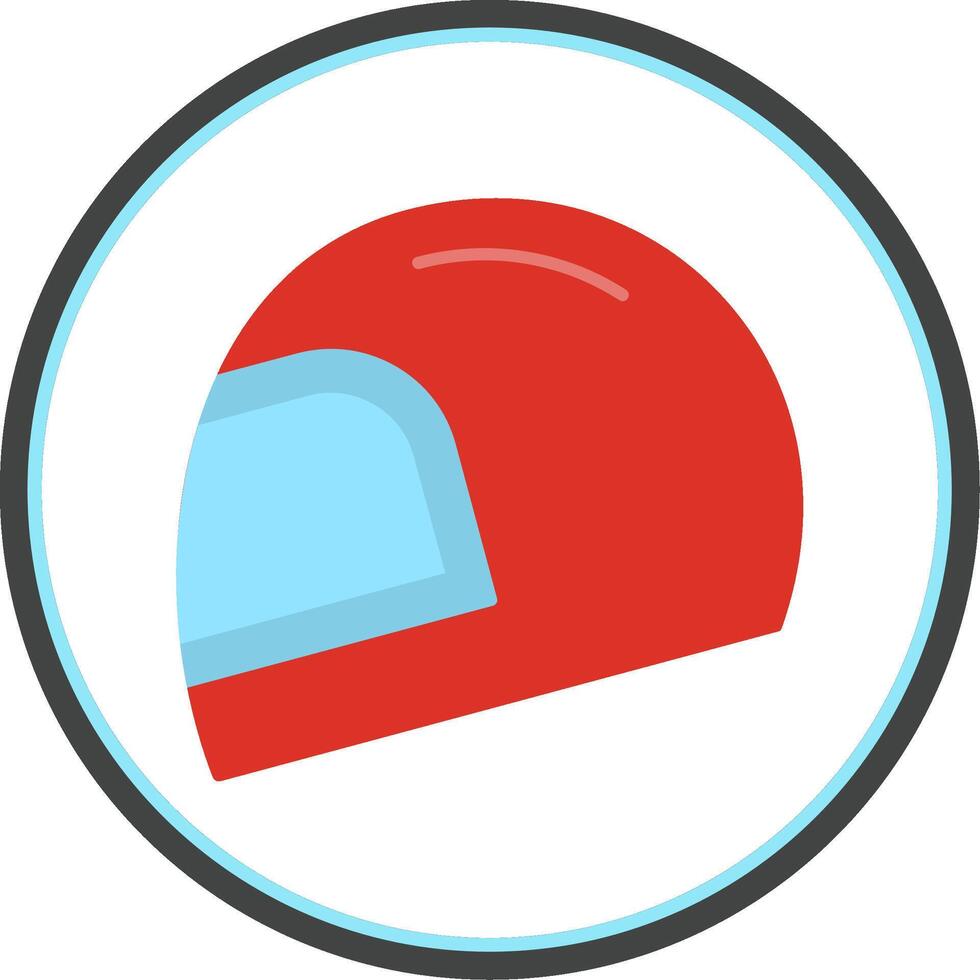 Helmet Flat Circle Icon vector