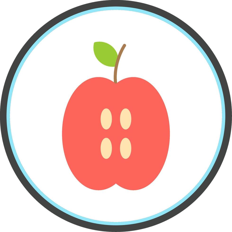 manzana plano circulo icono vector