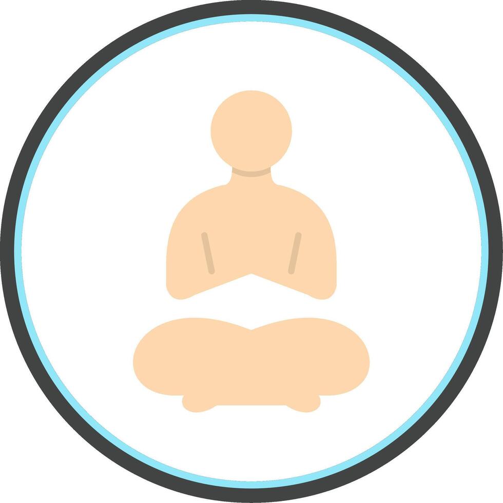 Yoga Flat Circle Icon vector