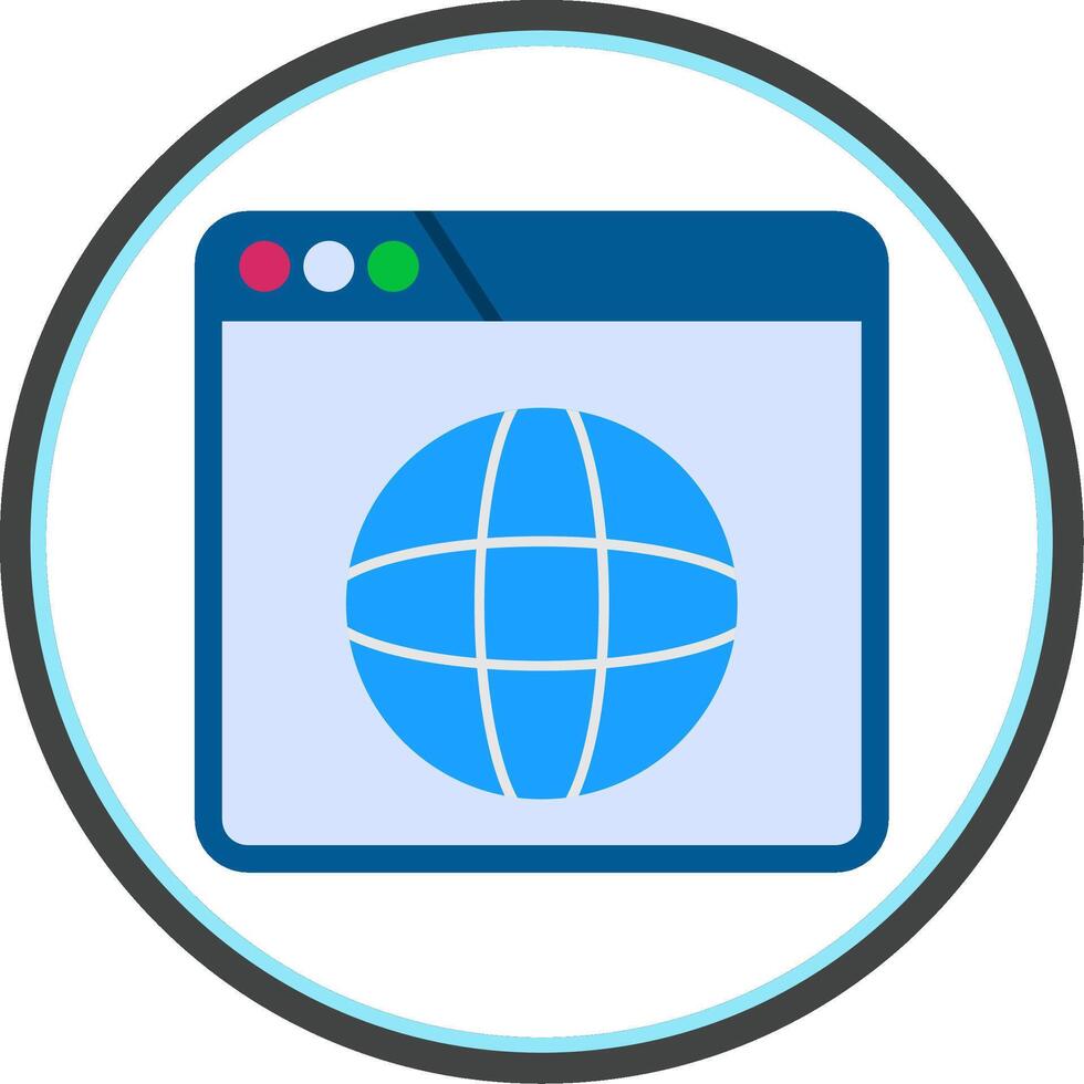 Website Flat Circle Icon vector