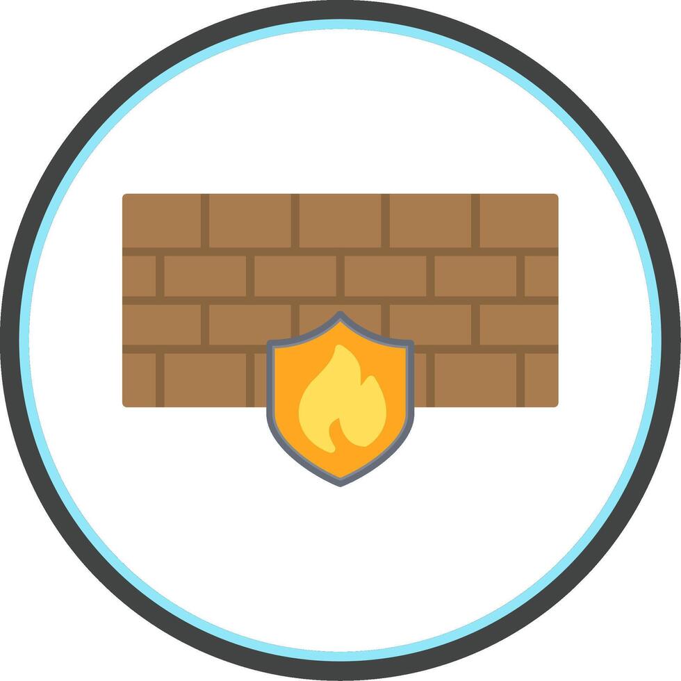 Firewall Flat Circle Icon vector