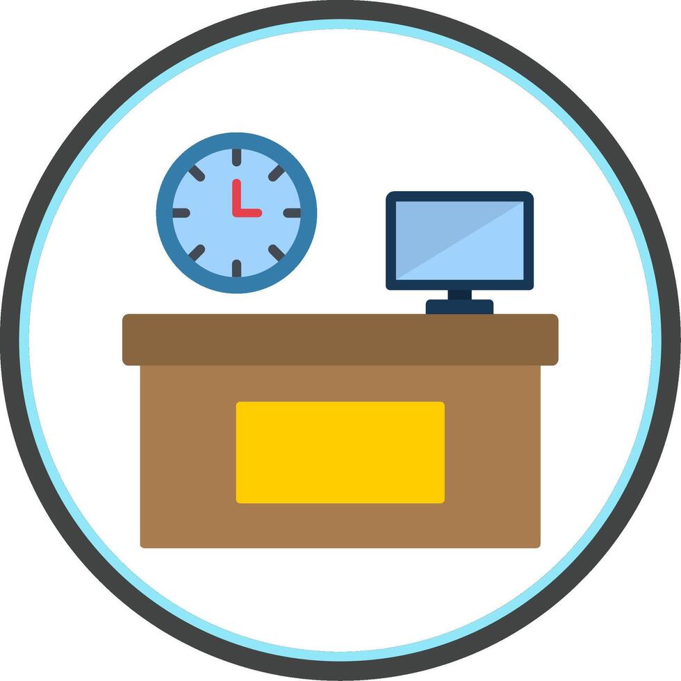 Workplace Flat Circle Icon vector