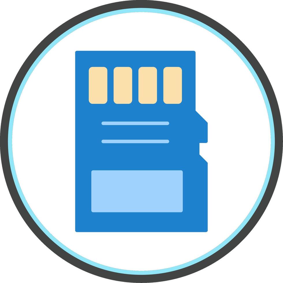 Sd Card Flat Circle Icon vector