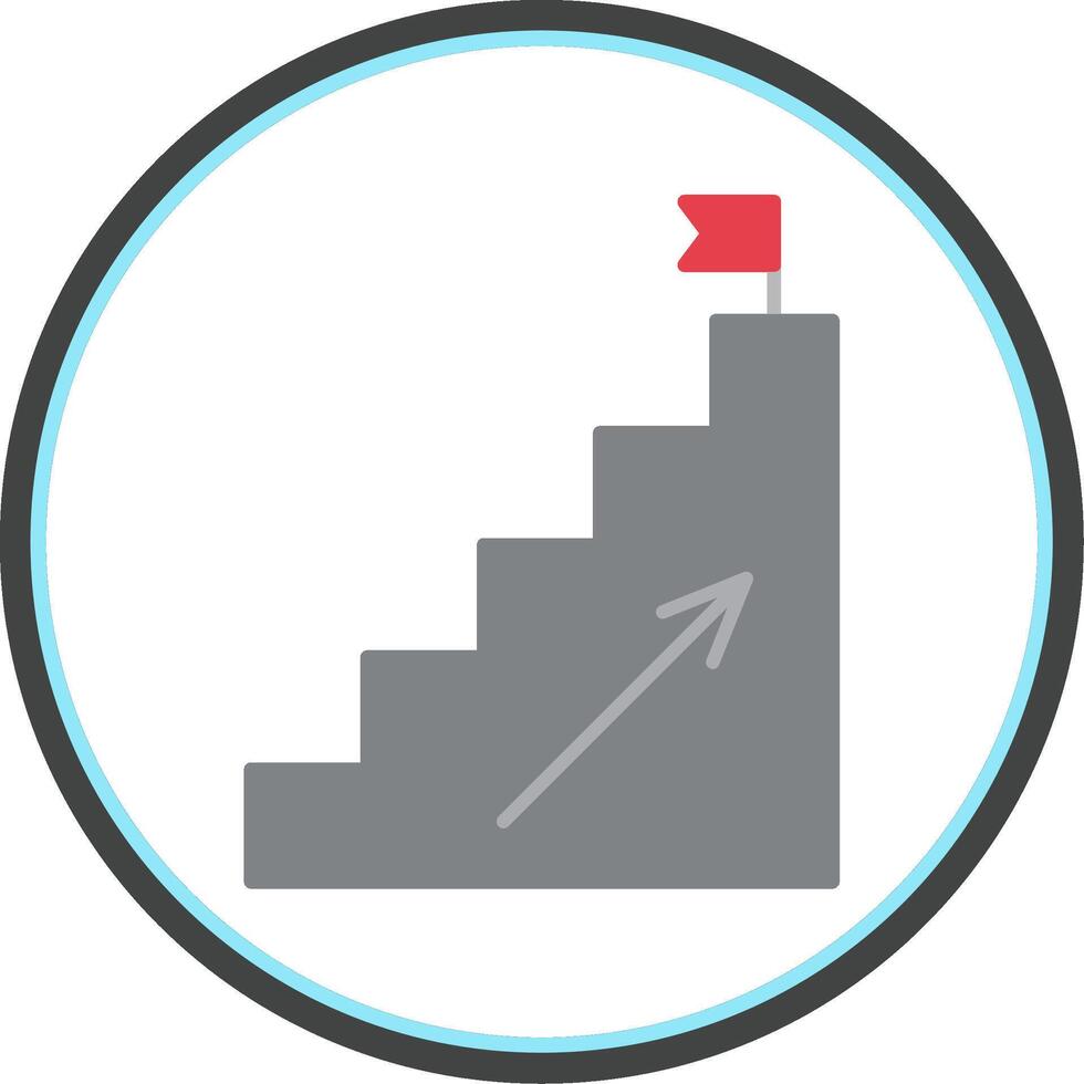Steps Flat Circle Icon vector