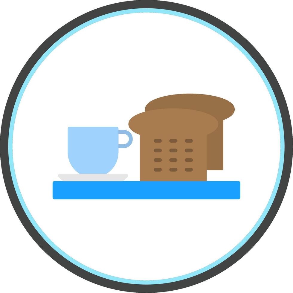 Breakfast Flat Circle Icon vector