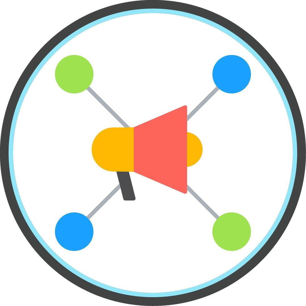 Social Network Flat Circle Icon vector