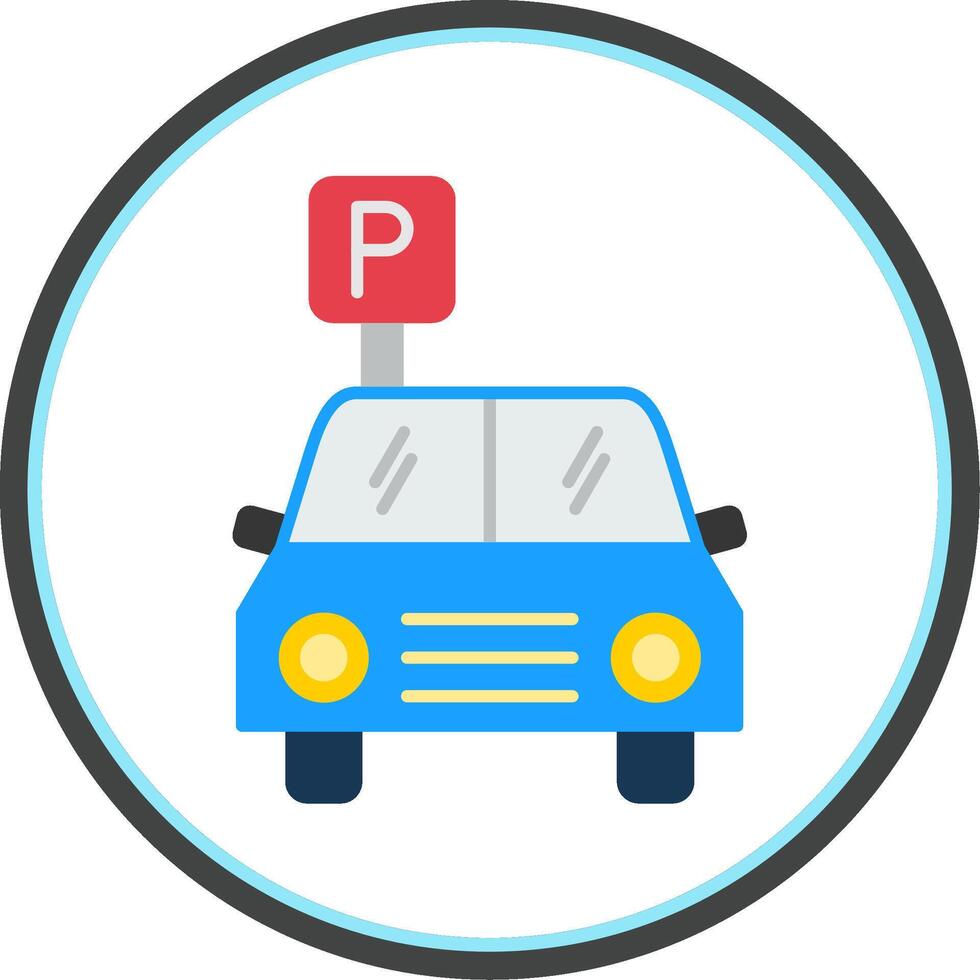 estacionamiento plano circulo icono vector