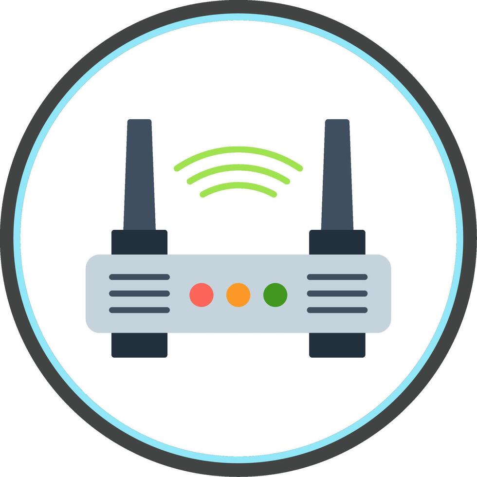 Wifi Router Flat Circle Icon vector