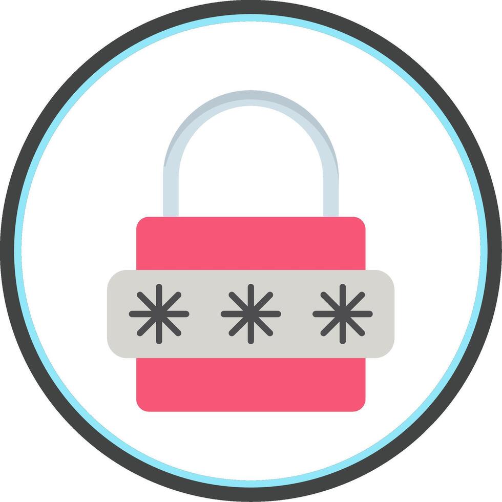 Password Flat Circle Icon vector