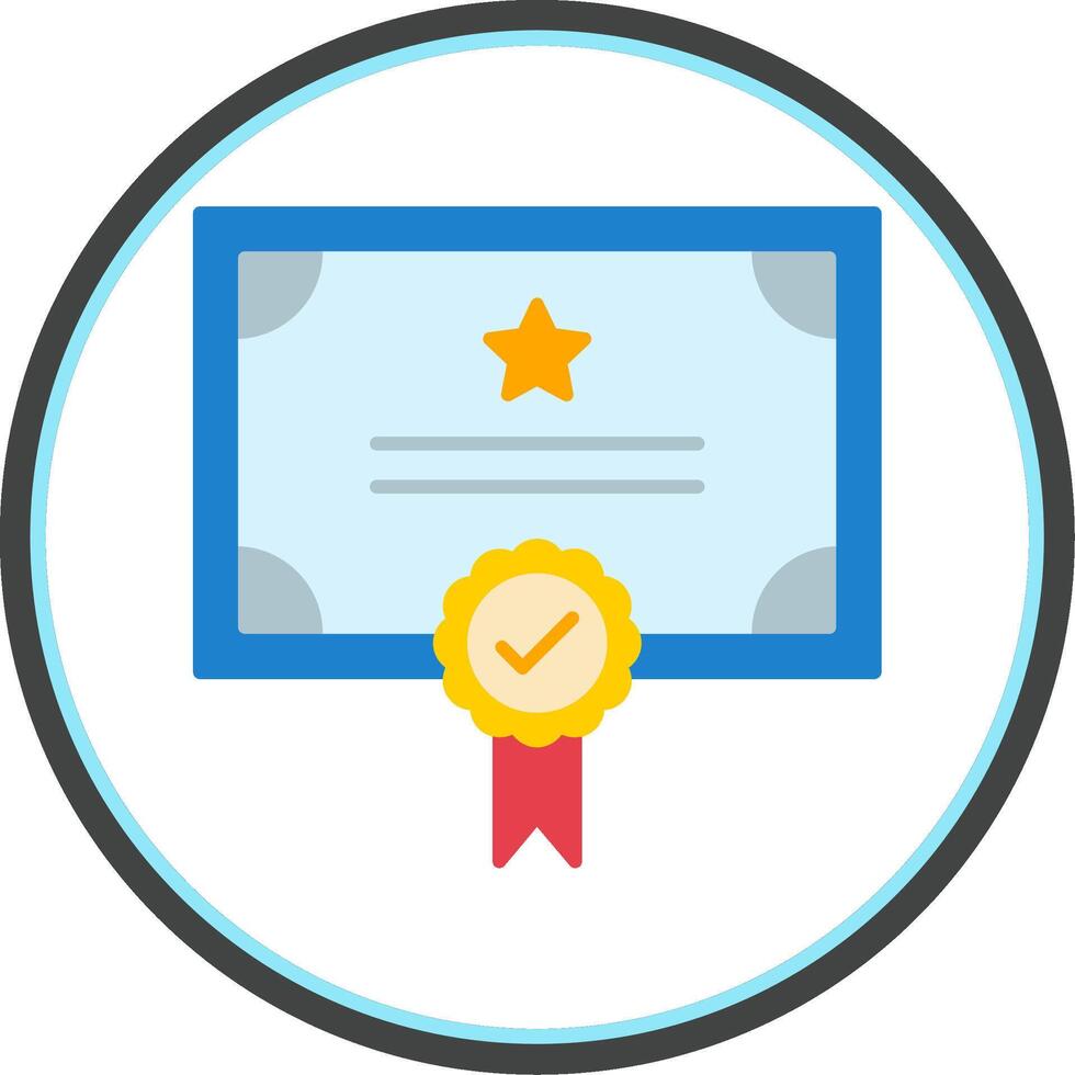 Qualify Flat Circle Icon vector