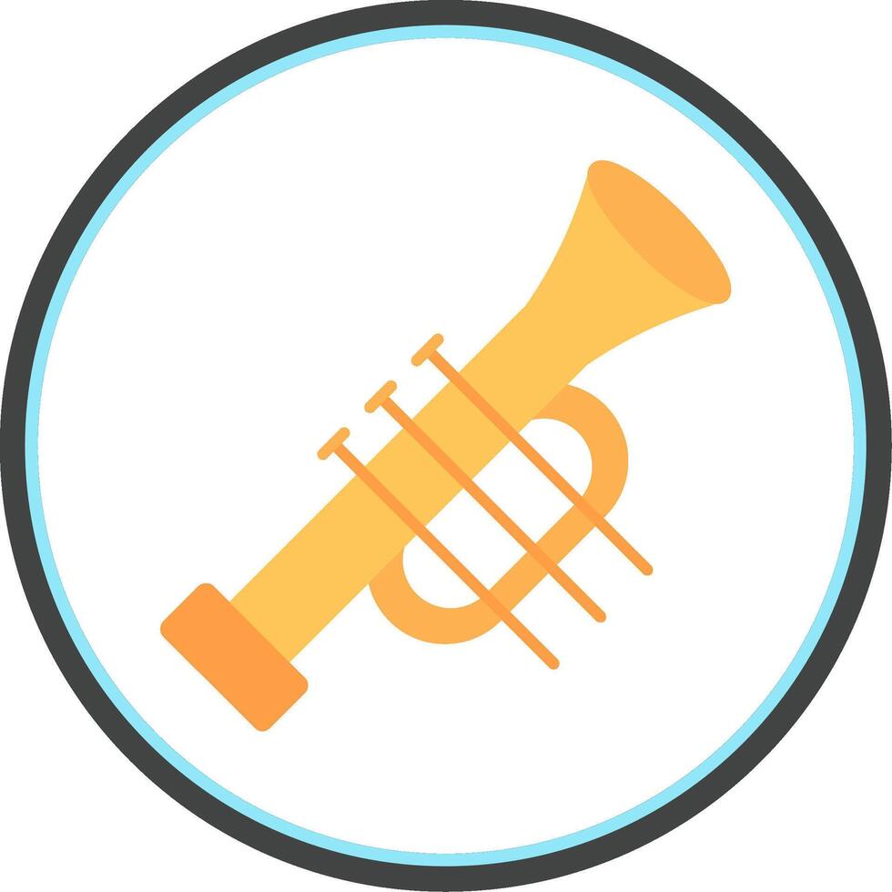 Trumpet Flat Circle Icon vector