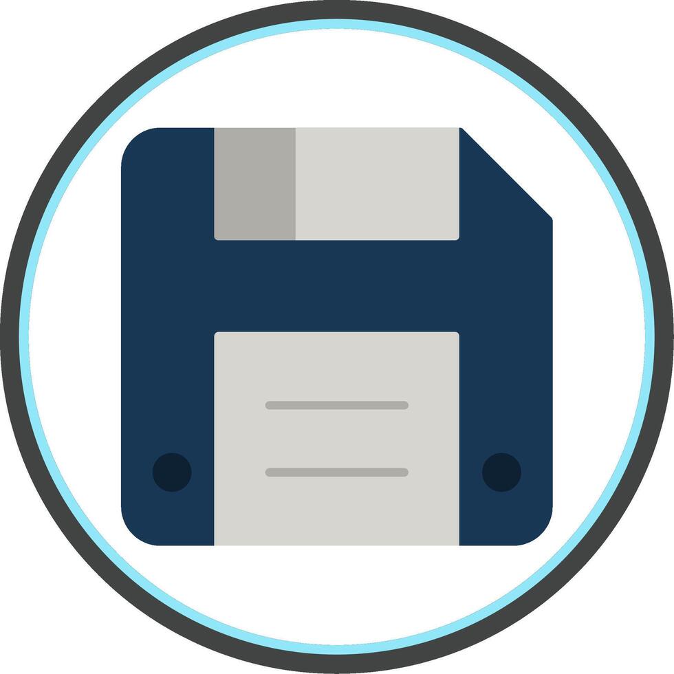 Diskette Flat Circle Icon vector