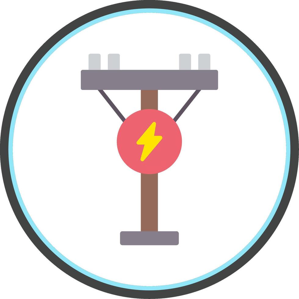 Electric Pole Flat Circle Icon vector