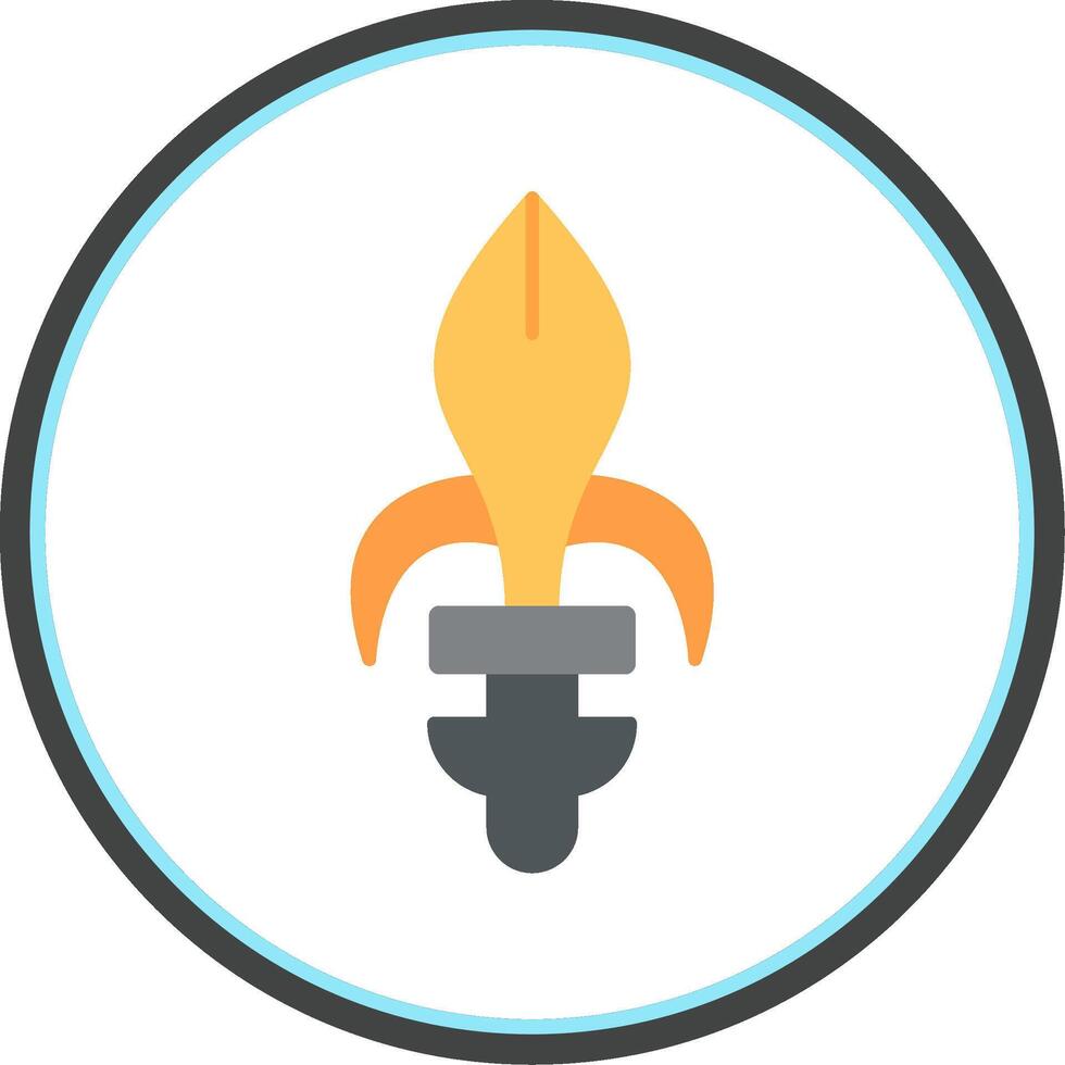Fleur de lis Flat Circle Icon vector