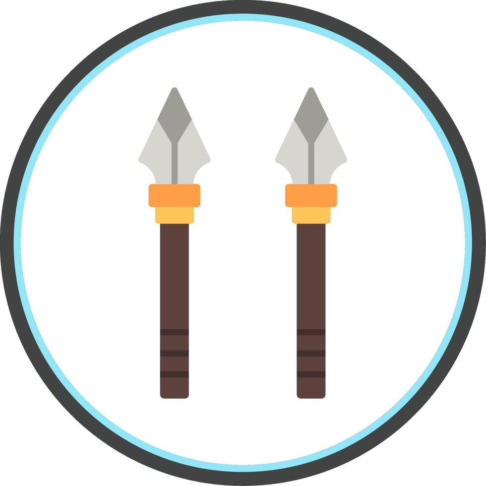 Spear Flat Circle Icon vector