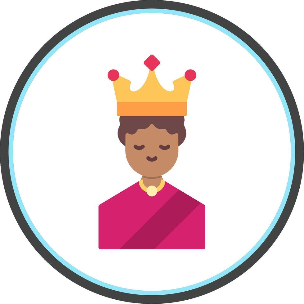 Queen Flat Circle Icon vector