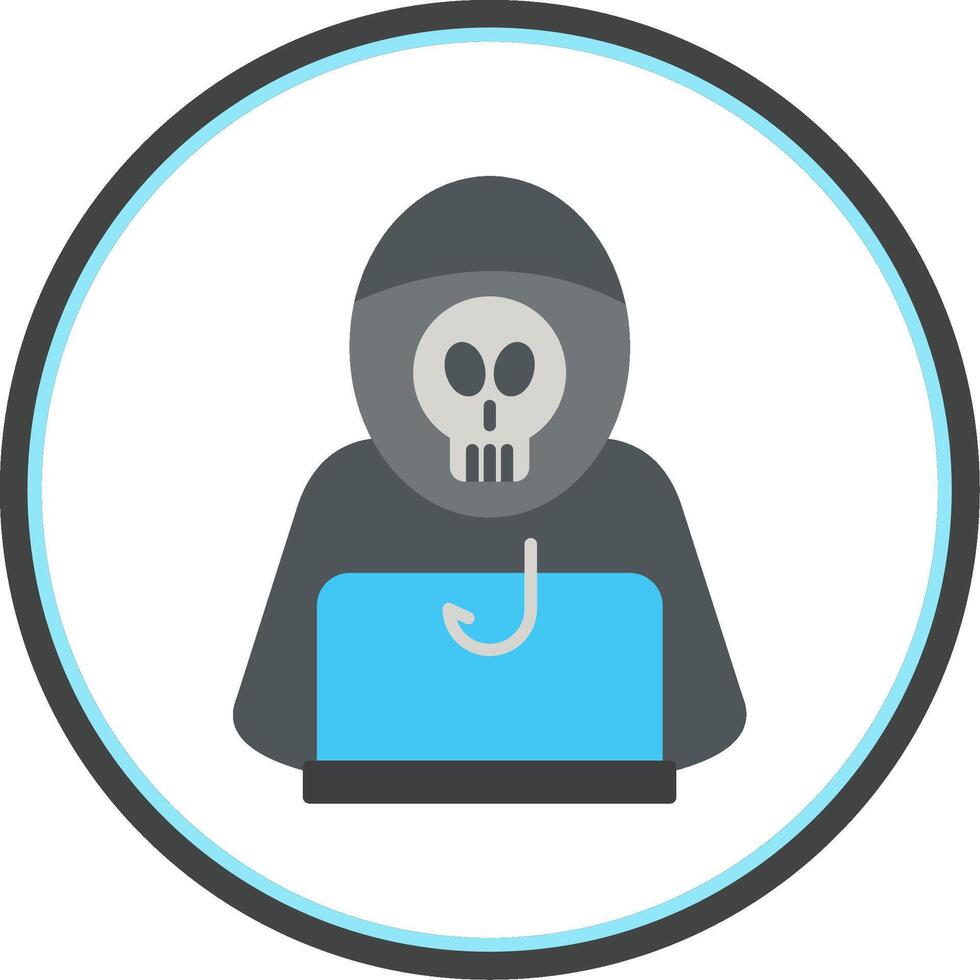 Data Phishing Flat Circle Icon vector